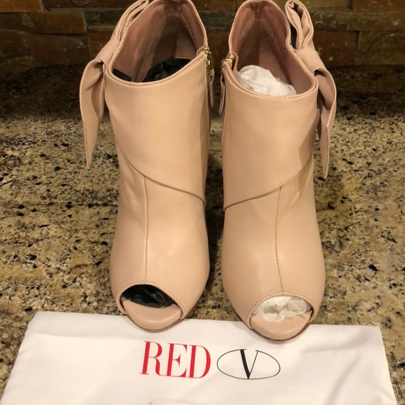 RED Valentino Shoes - Red Valentino Peep Toe Bow Bootie